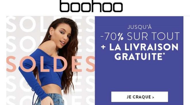 Livraison gratuite sur les soldes Boohoo