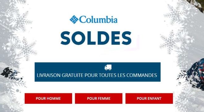 Soldes Columbia livraison gratuite