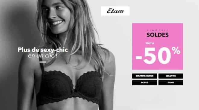 Soldes Etam hiver 2018 toute la lingerie à -50%