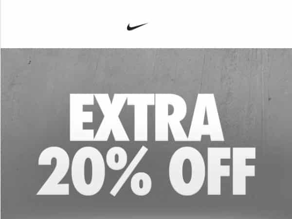 code 20% supplémentaires sur les soldes Nike