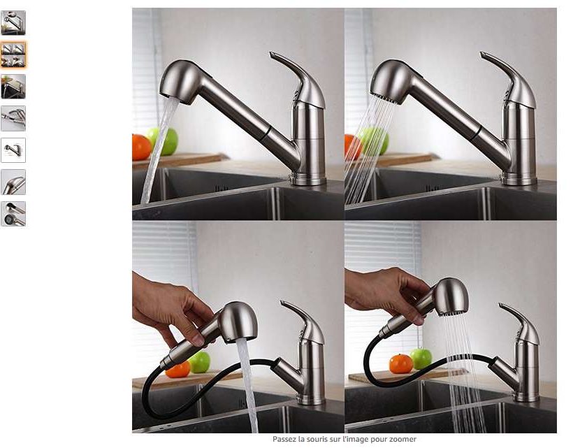robinet de cuisine avec douchette extractible pas cher Homelody