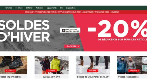 20% supplémentaire les soldes Mountain Warehouse