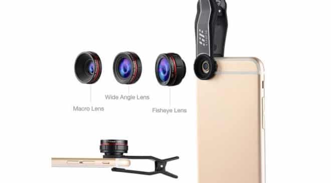 6,87€ le Clip objectif photo pour smartphone Macro, Grand Angle et Fisheye
