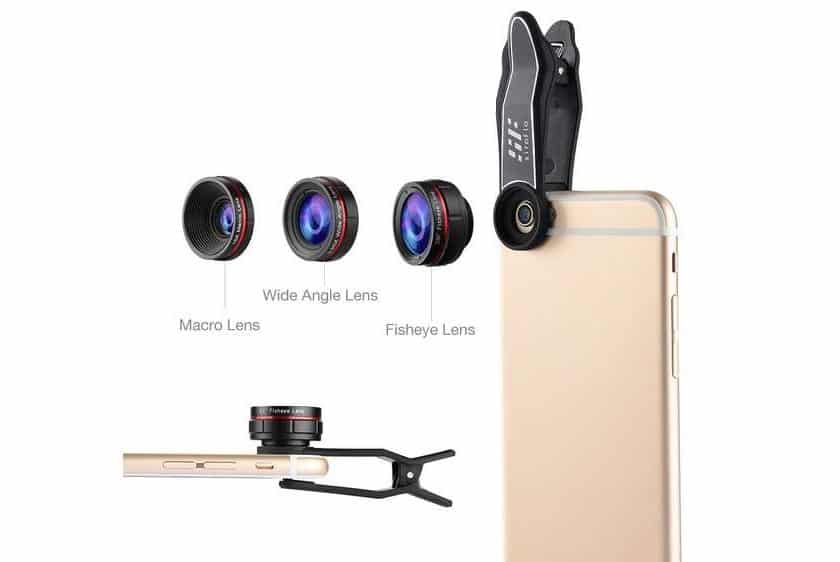 6,87€ le Clip objectif photo pour smartphone Macro, Grand Angle et Fisheye