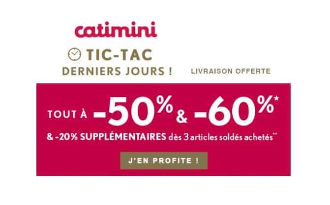 Fin des soldes Catimini : tout à -50% et -60% (+20% dés 3 art.) + livraison gratuite sans minimum