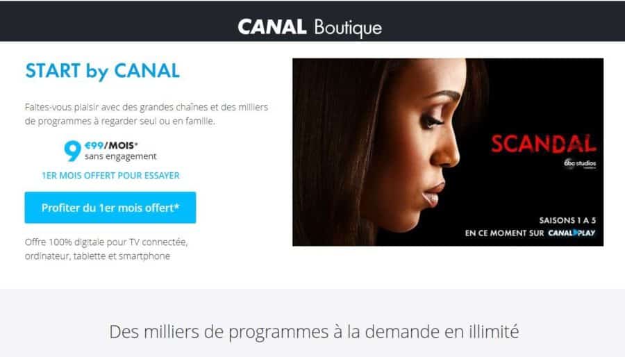 GRATUIT : 1 mois d’abonnement à START by CANAL sans engagement