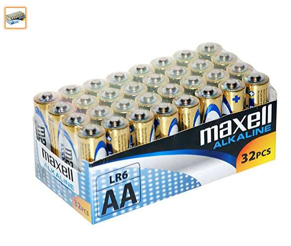 Lot de 32 piles alcaline Maxell AA LR6 pas cher