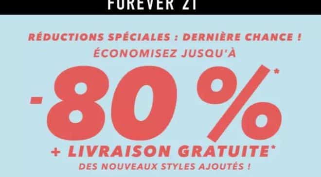 Promotions Forever 21 et livraison offerte