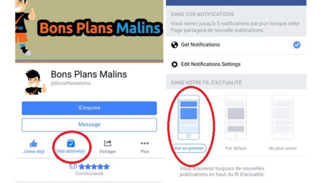 Recevoir les Bons Plans de Bons Plans Malins sur Facebook MOBILE