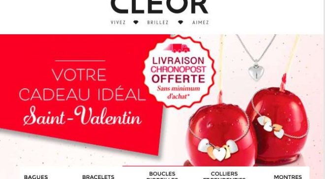 Saint Valentin Cleor livraison express gratuite sans minimum