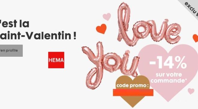 Saint Valentin Hema -14% sur presque tout aujourd’hui