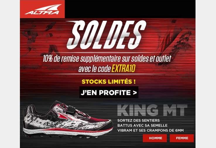 Soldes Altra (chaussure de running) : 10% supplémentaire sur les soldes et Outlet