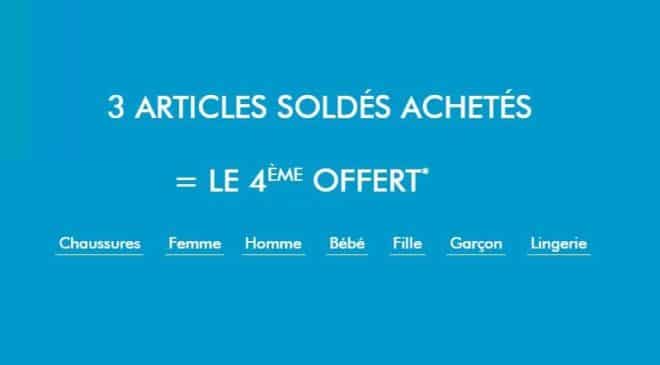 Soldes Gémo 3 articles achetés le 4ème offert