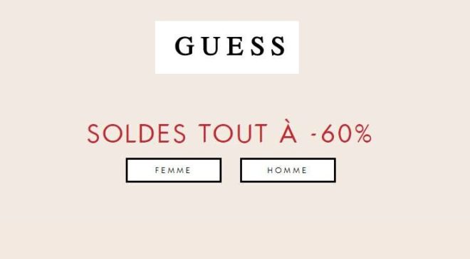 Tous les soldes Guess à -60% livraison gratuite