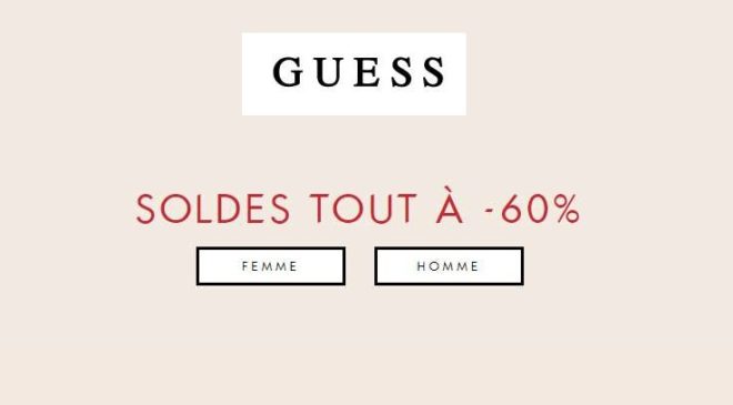 Tous les soldes Guess à -60% livraison gratuite