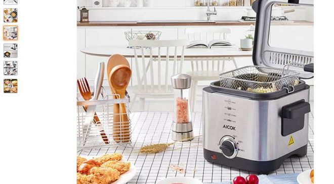 friteuse compacte 1.5L Aicok Acier pas chère