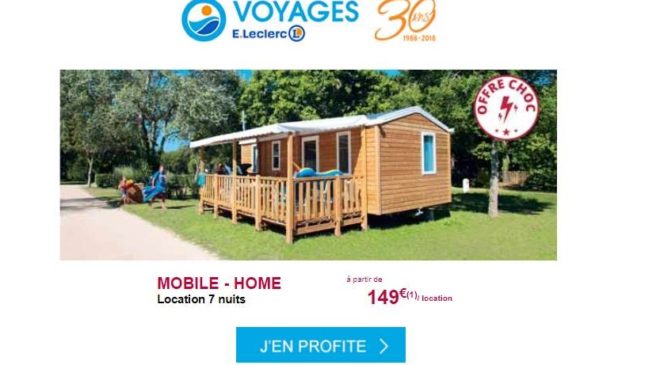 promotion leclerc voyage mobil home