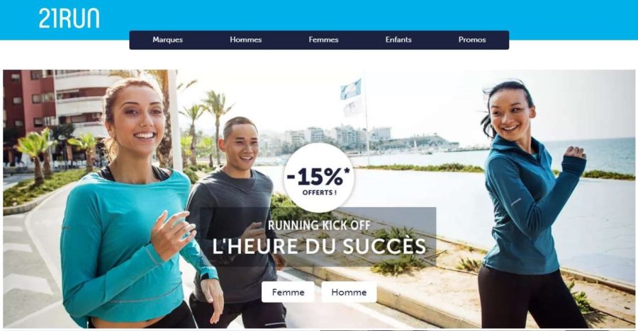 15% de remise sur tout 21RUN (chaussures de running et équipements)