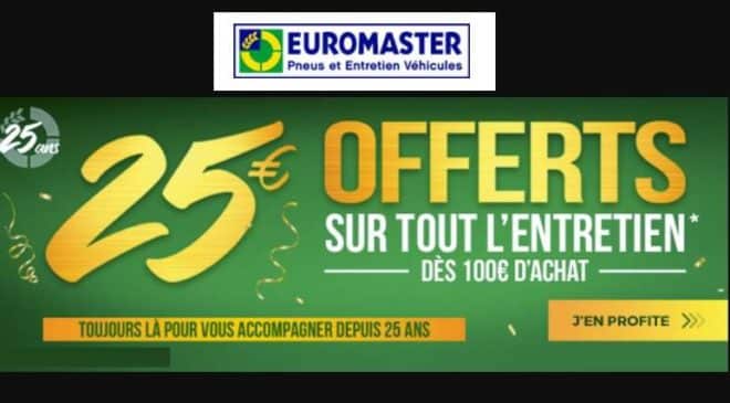 25€ de remise sur l'entretien auto Euromaster