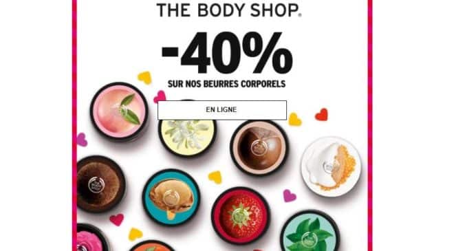 40% de remise sur tous les beurres The Body Shop