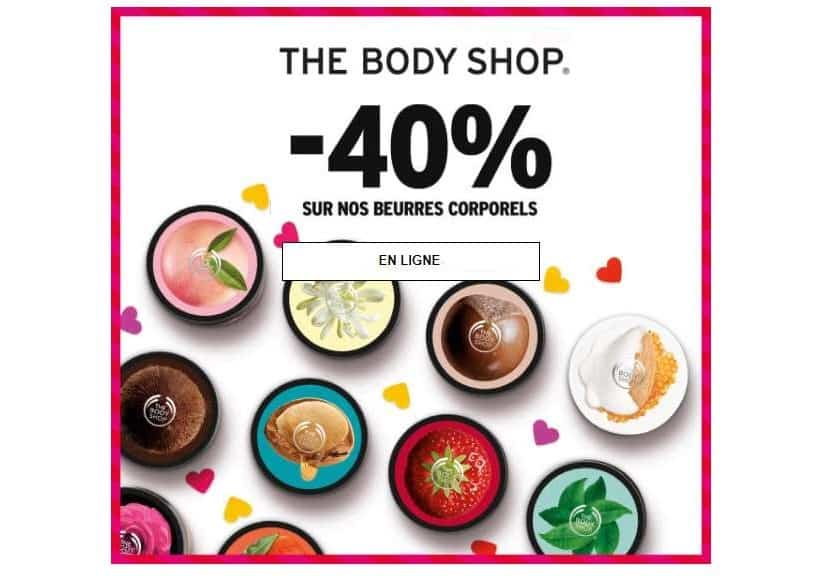 40% de remise sur tous les beurres The Body Shop