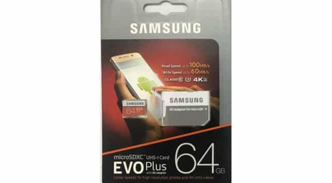 Carte microSDXC Evo Plus 64Go Samsung U3 100Mos – 60Mos