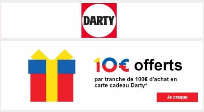 Darty 10 euros offerts tous les 100 euros d’achat