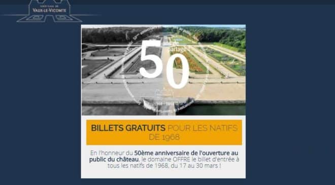 Entrée gratuite pour le château Vaux-le-Vicomte