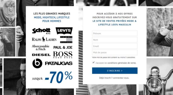 Homme privé le site de vente privée dédiée à l'homme