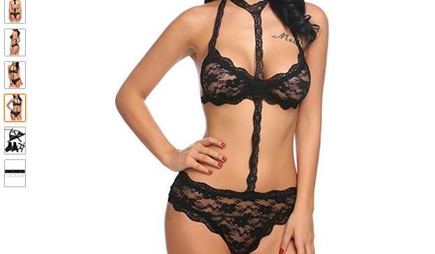 Moins de 10€ l’ensemble sexy nuisette babydoll dentelle Avidlove