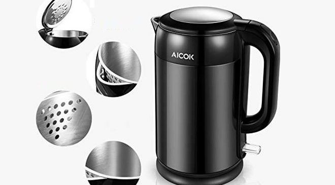 Moins de 13€ la bouilloire électrique Aicok anti brulure 1,7l