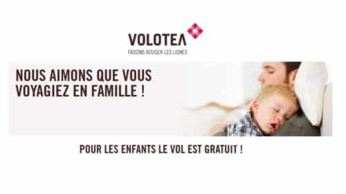 Offre famille Volotea billet enfant gratuit