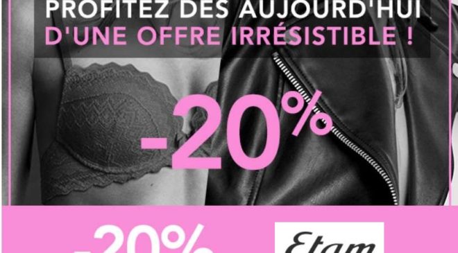 Remise de 20% supplémentaire sur Outlet Etam