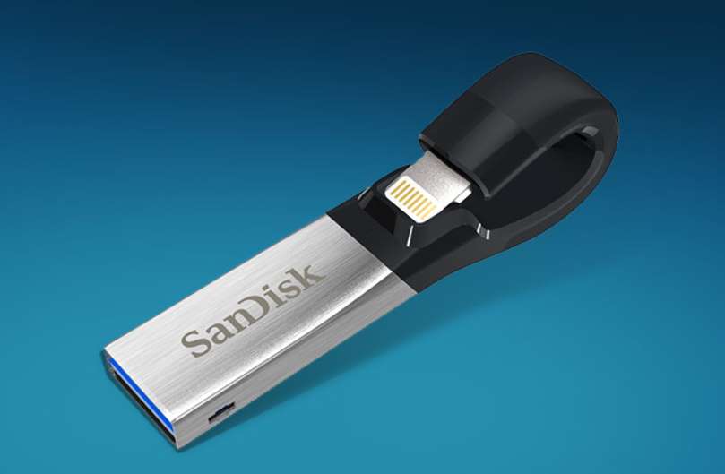 Vente flash clé SanDisk iXpand 128 Go à moins de 66€ au lieu de 120€ (Apple MFI)