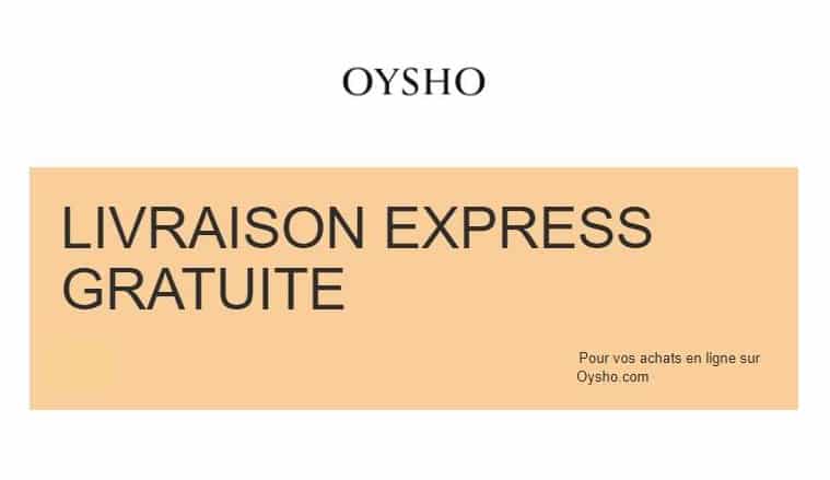 livraison express gratuite sur Oysho