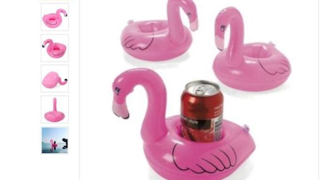 0,41€ le porte-canette gonflable flamant rose