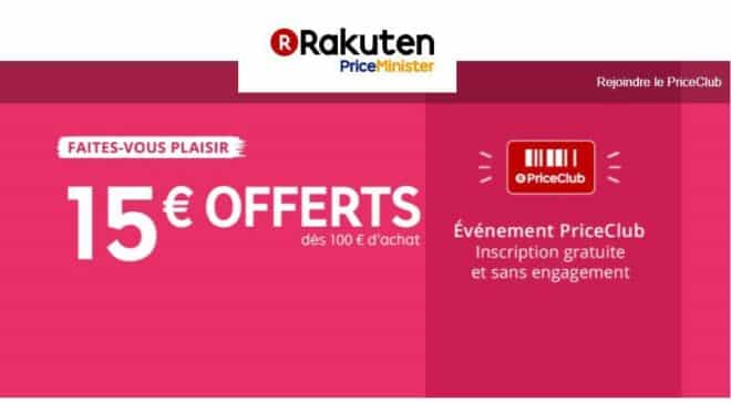 15€ de remise sur Rakuten pour 100€ d’achats