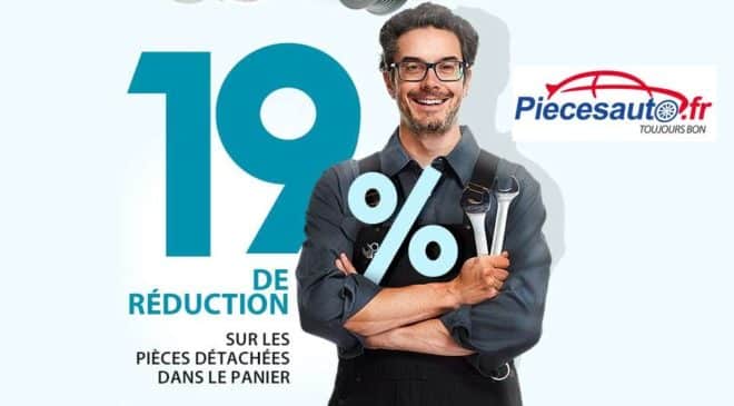 19% de remise sur tout le site PiecesAuto