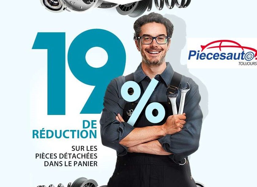 19% de remise sur tout le site PiecesAuto