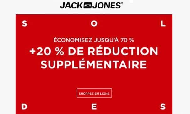 20% de remise supplémentaire sur les soldes Jack&Jones