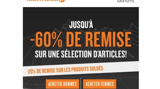 20% supplémentaire sur les promotions Merrell