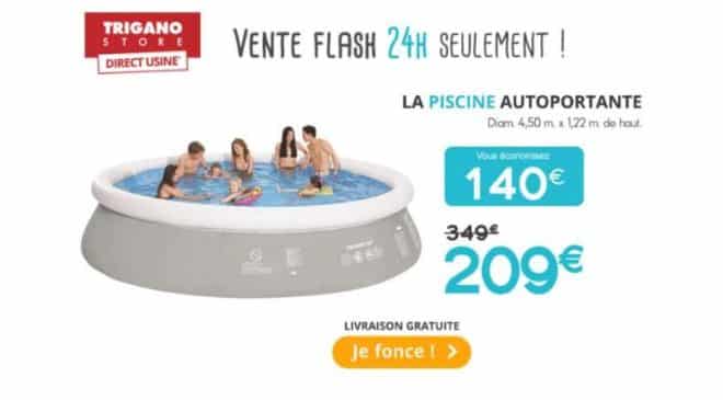 209€ piscine autoportante Trigano 4,50m x 1,22 m avec échelle, bâche et filtre 