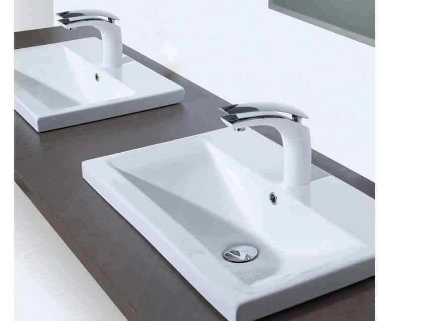 52,99€ le robinet mitigeur de vasque de salle de bain blanc laqué et chrome