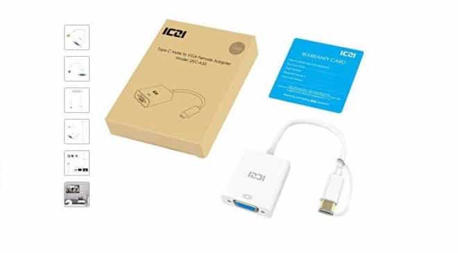 5,59€ adaptateur convertisseur USB C vers VGA ICZI