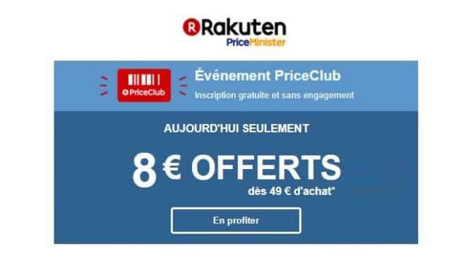 8€ de remise sur Rakuten à partir de 49€