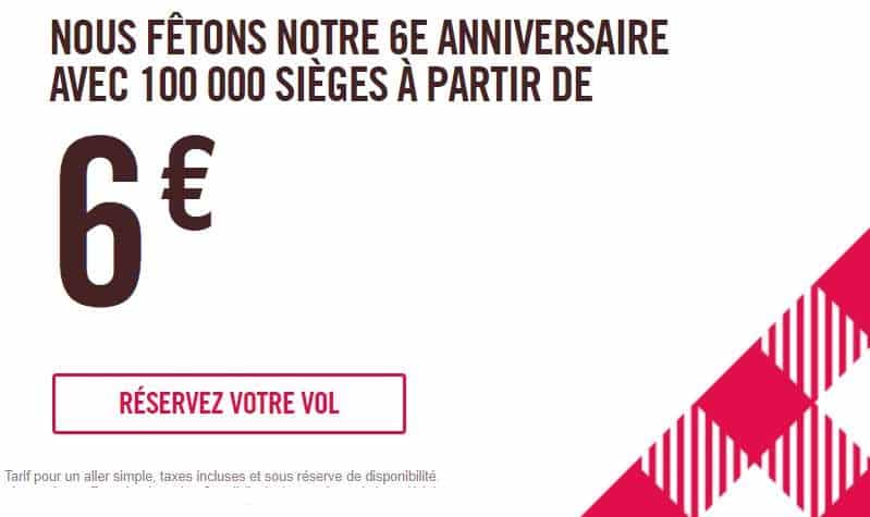 Anniversaire Volotea 6 ans = 100000 billets d’avion à 6€ (réservations d’ici demain)