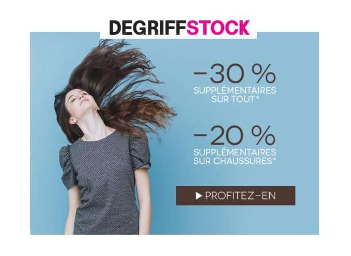 Bon plan Dégriffstock = 30% supplémentaire sur tout & 20% les chaussures