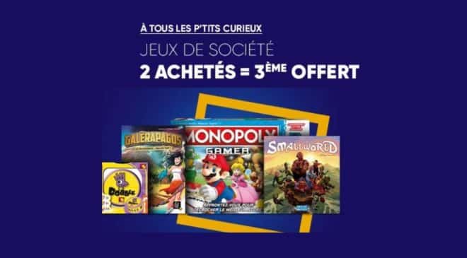 FNAC 2 jeux de société achetés = le troisième offert