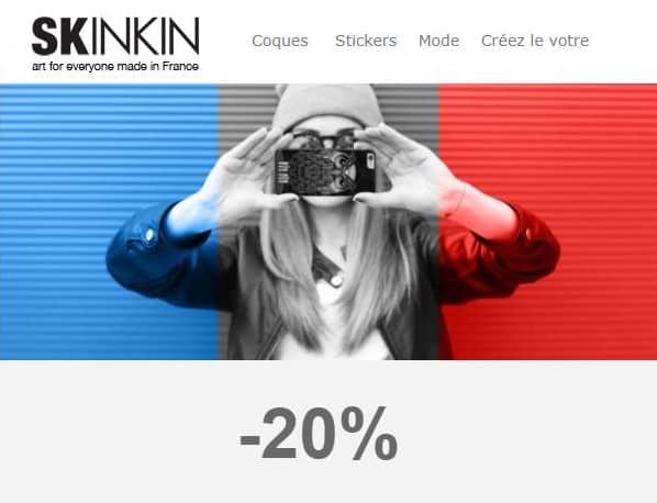 French Days Skinkin -20% sur tout le site (coques, t-shirts, stickers et posters) + livraison gratuite