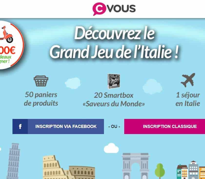 Jeu concours CVous 1 séjour en Italie,